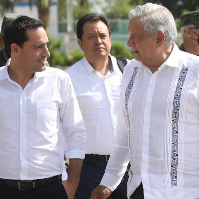 El Gobernador Mauricio Vila Dosal y el Presidente Andrés Manuel López Obrador se reúnen para dar seguimiento al proyecto del Tren Maya en Yucatán